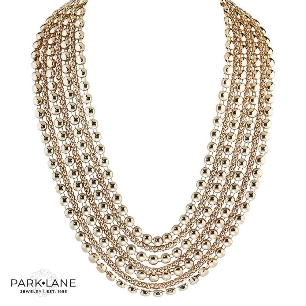 Park Lane ZELDA Gold Multi-Strand Statement Necklace, 5 Strands, 16”+3”, NWT - Picture 3 of 5
